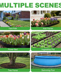 Heavy Duty Metal Landscape Edging Kit 33 Ft Total With 40 In By 6.5 In Steel Border 10 Stakes used in various garden scenes