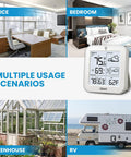 Indoor Outdoor Thermometer Wireless Weather Station With Backlight Dope Readouts, Battery Powered Inside Outside Thermometers in office, bedroom, greenhouse, RV