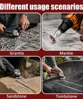 Different usage scenarios showing Badass Grade 4 Pack Mini Diamond Saw Blades Set For Granite Marble And Tile Precision Cutting.