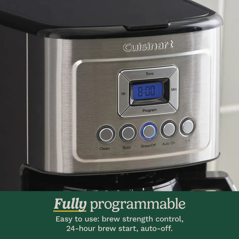 12 Cup Programmable Coffee Maker With PerfecTemp Thermal Carafe, Brew Strength Control, close-up of control panel