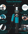 10 Ton Hydraulic Crimping Tool With 9 Dies For Battery Cable Terminals And Stainless Steel Wire Rope Crimping