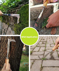 Crevice Weeding Tool With Serrated Tines, Stainless Steel Crack Weeder For Driveways, Sidewalks And Patio Cracks That Effortlessly Removes Weeds And Moss With An L Shaped Blade, used on stone and pavers