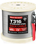 One Eighth Inch Marine Grade T316 Stainless Steel Cable For Outdoor Cable Railing Kit 400 Foot Reel with cutter