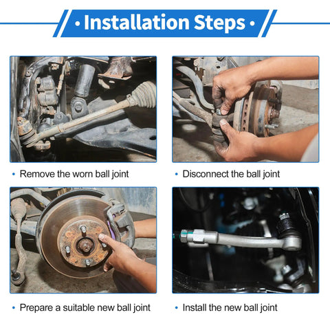 Hyundai Sonata Front Lower Ball Joint Kit Pair For 2011 2014 Models Front Suspension Replacement Joints Left And Right Beefy Durable Easy Install OEM Style Fit Reliable Ride installation steps