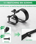 Dope Cable Management Clips Kit With Nylon R Type Fasteners, 6 Sizes And 290 Pieces, Includes M4 Screws, Black Plastic Cord Clamps