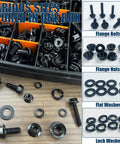 Must Have 400 Piece Metric Flange Bolt Kit With Nuts And Washers 10.9 Grade Black Zinc Bolts M6x1.0 M8x1.25 M10x1.5 For Automotive