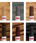 Slick No Fuss Scratch Repair Marker For Hardwood Floors And Furniture in wood shades; Maple, Gray, Cherry, Walnut, Mahogany, Black.