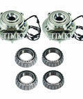 All In One Front And Rear Wheel Bearings And Hubs Kit For Ram 3500 RWD 2013 2014 Timken Quality Replacement