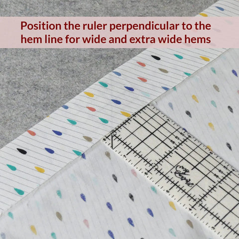 Hot Hem Ruler For Sewing And Quilting, Non Slip Ironing Guide For Precise Hems And Pleats, Works With Dry Or Steam Irons, 10 X 2.5 Inch Hem Gauge, Heat Resistant Nylon, Speed Up Your Crafting And Get Neat Edges. Heat-resistant nylon hem ruler on fabric for wide hems