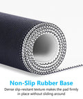 Close-up of rolled Extended Gaming Mouse Pad XL with stitched edges, non-slip rubber base, waterproof surface, 23.6 x 11.8 inches