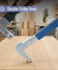 Cat's Paw Nail Puller Tool 10-Inch With Forged Steel Construction And No-Slip Cushion Grip demonstrating double strike area.