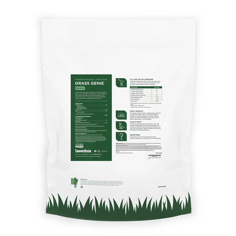 Back view of Organic Spring Lawn Fertilizer 10 0 6 32 Lb Bag Covers Up To 5000 Sq Ft Gives Your Lawn A Quick Green Up With Slow Release Nitrogen