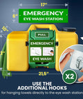 8 Gallon Portable Eye Wash Station With Wall Mount OSHA Compliant Emergency Eyewash With Mirror And Dual Spray Nozzles Quick Rinse