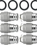 3 Inch Camlock Gasket Set, 5 Pack Buna N Seals For 3 Inch Cam And Groove Fittings, shown with six couplers