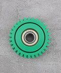 Green 31T nylon gear with 608 bearing for electric bike, 41.5mm outer diameter, 12mm thick, 8mm bore, smooth power transfer