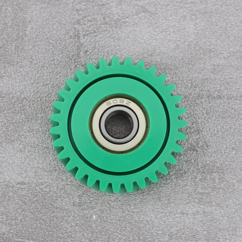 Green 31T nylon gear with 608 bearing for electric bike, 41.5mm outer diameter, 12mm thick, 8mm bore, smooth power transfer