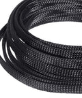 Expandable Braided Cable Sleeve Kit Made From PET 50Ft Total Includes 1/2 Inch 1/4 Inch And 3/8 Inch Sizes Black 3 Rolls