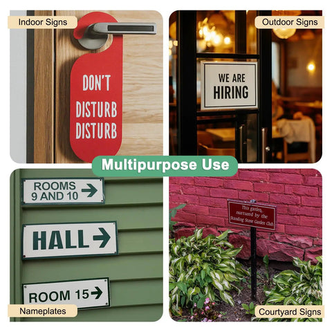 Examples of Dual Color 10x2 Inch ABS Plastic Engraving Blanks 6 Pack 1.3mm Thick Yard Signs And Name Plates for various uses