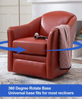24 Inch Heavy Duty Steel Swivel Base With 360 Degree Rotation And 10 Inch Square Mount Plate For Big Tall Gaming Office Chairs And Recliners Rock Solid Replacement Upgrade Kit in a red recliner.