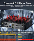 Beat The Heat Industrial Fanless Mini Pc With Intel Core I3 8130U Chips showcasing full metal casing and passive heat dissipation technology.
