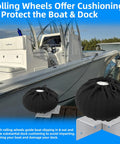 Dock Wheel Bumpers For Boats, Corner Mount Fender Covers, Marine Grade Inflatable 12 Inch Wheel Bumpers With Hardware