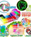 Awesome Fuse Bead Craft Kit for Kids With Pegboards and Pony Beads Pixel Art Set showing 23000 colorful beads and design examples