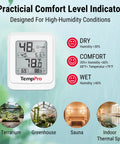 All In One Digital Hygrometer Indoor Thermometer With IPX5 Waterproof For Ultra Accurate Temperature And Humidity Readouts Pro Grade For Greenhouses Grow Rooms And Home Climate Monitoring white digital display for greenhouse, sauna, indoor spa