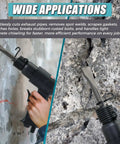 4500 BPM Air Hammer Kit With 150mm Stroke, 4-Piece Air Chisel And Scraper Set in action on concrete wall