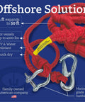 Anchor Buddy Bungee Boat Anchor Rope For Boats 14 To 50 Foot Stretch Elastic Snubber Line Red Color Easy Cleat Attachment