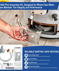 SP21058 Pilot Assembly Replacement Kit for Rheem/Ruud gas water heaters; metal burner assembly with wiring harness