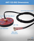 Slick Hardcore Low Profile Mimo 4G 5G Omni Directional Screw Mount Puck Antenna For Verizon At And T Mobile Modem Boost With Sma Jack Vandal Resistant Design with 6.5ft coax cable and adhesive pad.