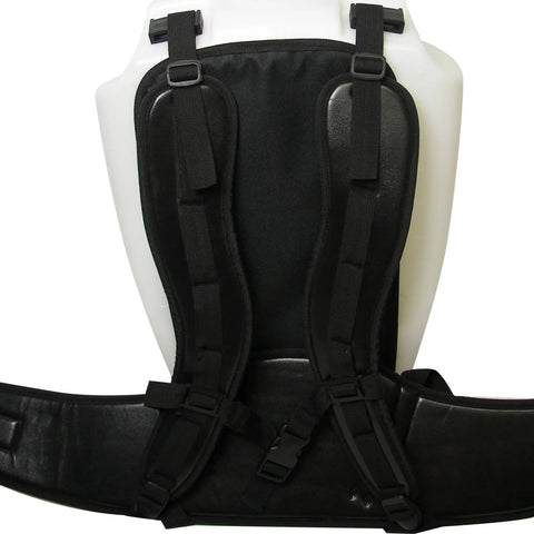 Back view of Tree Turf Pro Commercial Backpack Sprayer with padded straps, designed for user comfort and 4 gallon translucent white tank.