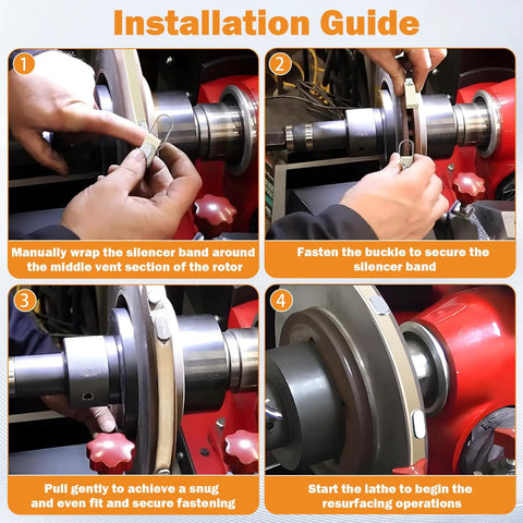 Brake Lathe Silencer Band For Ventilated Rotors Replacement Part Beefed-Up Quieting installation guide on rotor