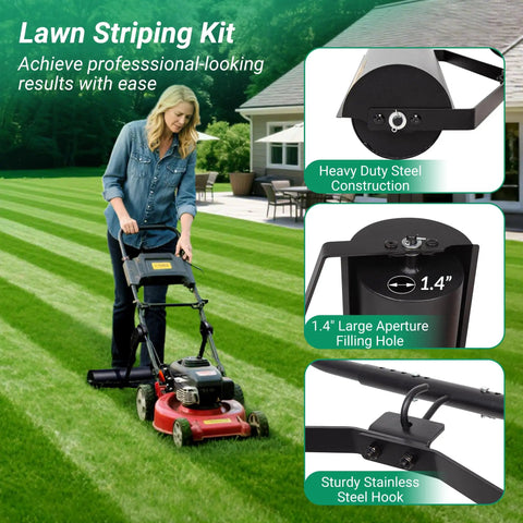 Dope Lawn Striper Kit For Push Mowers With Heavy Duty Stainless Steel Roller Universal DIY Striper demonstration