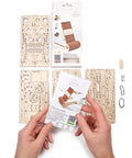 Adjustable Foldable Phone Holder for Smartphones and Tablets, Handcrafted Wooden Desk Stand, Compact Portable Desk Sidekick for Home Office, Easy Setup, Sturdy Support for Video Calls, Watching and More, wooden parts and box