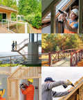 Collage of various woodworking projects, showcasing different uses of 30 45 90 Angle Drill Hole Guide Jig With 6mm 8mm 10mm Sleeves.