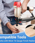 16 Gauge Finish Nails 1-3/4 Inch Galvanized Straight Finish Nails For Finish Nailer in woodworking project with finish nailer in use