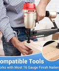 No Sweat Installation 16 Gauge 2.5 Inch Galvanized Finish Nails 500 Pack Straight T Head woodworking fasteners used with nail gun.