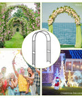 Sturdy Metal Garden Arch For Outdoor Entry And Wedding Backdrop Seven Point Two Foot Arbor For Climbing Plants Flowers And Vines