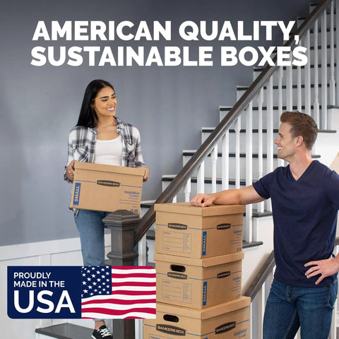 Hassle Free Small Moving Boxes With Reinforced Handles And Lift Off Lids Tape Free Assembly Heavy Duty Cardboard Carriers To Pack Up Your Whole Apartment Fast