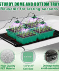 All In One Seed Starter Kit With Grow Light And Heat Mat For Indoor Gardening Four 12 Cell Trays That Hold 48 Seedlings
