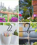 12 Pack 6 Inch Heavy Duty S Hooks Vinyl Coated Non Slip Metal Hooks For Hanging Plants And More 7mm Thick Black Durable Closet Organizer