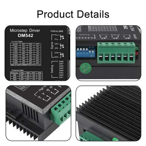 DM542 microstep driver module set (4 pcs), 2-phase digital stepper controller, 20-50V DC, 4.2A for NEMA 17/23/34