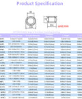 Product specification chart showing dimensions for cable snap-in knockout insulating bushings, 15 Pack Black Snap In Knockout Bushings For Wiring And Hoses.