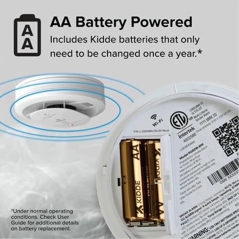 Smart Smoke And Carbon Monoxide Detector With Ring App Real Time Alerts Wire Free Interconnect AA Battery Powered Doubles Detection