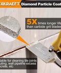EXKRAEFT 5-pack diamond oscillating multitool blades for grout removal; diamond-coated edge
