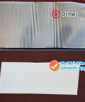 Comparative image showing wrinkled vs. smooth application of RV Roof Sealant Tape 4 Inch By 50 Foot White Weatherproof Self Adhering Repair Tape.
