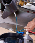Using Lower Unit Gear Oil Pump For Outboard Motors Quick Fill With Standard Quart Bottles; 3/8, 8mm, 10mm adapters visible