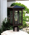 Outdoor Post Light Built To Last Weatherproof Lantern With Oil Rubbed Bronze Finish Tempered Seeded Glass Durable Aluminum Build