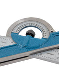 Dead Nuts Accurate 4 Piece Combination Square Set With 12 Inch Carbon Steel Blade, showing blue cast iron head and etched ruler.